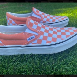 Orange checkered Vans